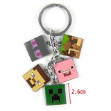 Minecraft aniem metal key chain