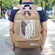 Attack on Titan anime thick canvas backpack bag