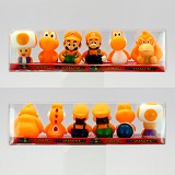 Super Mario figures set yellow color(6pcs a set)