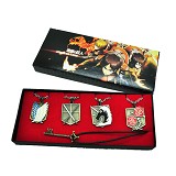 Attack on Titan anime necklaces set of 5pcs