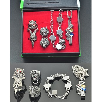 Final Fantasy 14 rings+bracelet+necklace a set