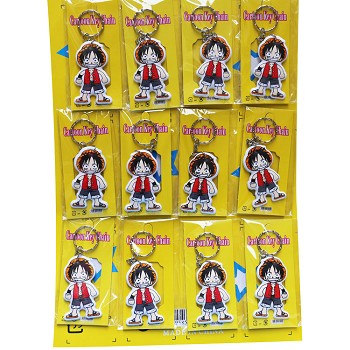 One Piece Luffy foamed plastic key chains set(12pcs a set)