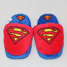 Super man plush slippers shoes a pair