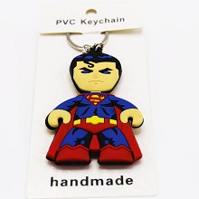 Super man PVC two-sided key chain