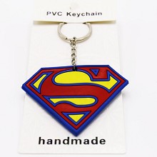 Super man PVC two-sided key chain