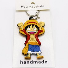 One Piece Luffy PVC two-sided key chain
