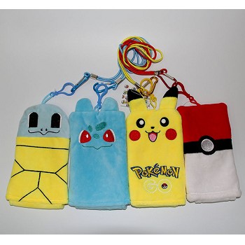 3.2inches Pokemon plush phone bags set(4pcs a set)