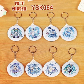 Hatsune Miku mirrow key chains set(8pcs a set)