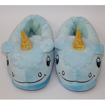 Unicorn plush slippers shoes a pair