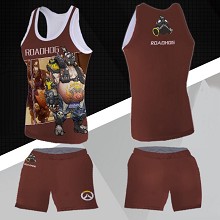 Overwatch ROADHOG vest+short pants a set