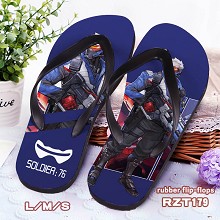 Overwatch Soldier:76 rubber flip-flops shoes slippers a pair