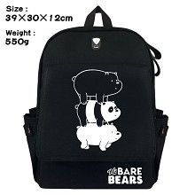 We Bare Bears canvas backpack bag