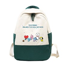 BTS star canvas backpack bag