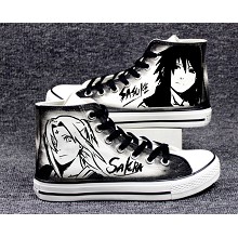 Naruto Sasuke+Haruno Sakura anime canvas shoes student plimsolls a pair