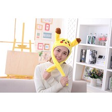 Cute Pokemon pikachu Plush Hat Ear Shape Can Move Cap Plush Gift Dance Toy Velvet