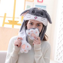 Cute Hamster Plush Hat Ear Shape Can Move Cap Plush Gift Dance Toy Velvet