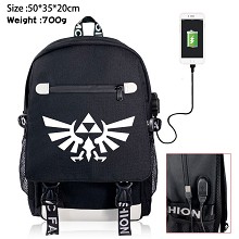 The Legend of Zelda USB charging laptop backpack school bag
