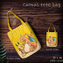 Pokemon Pikachu anime canvas tote bag shopping bag