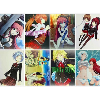  TRINITY SEVEN anime posters(8pcs a set) 