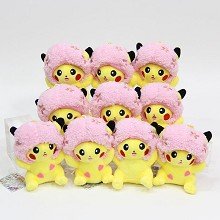 5inches Pokemon sakura Pikachu plush dolls set(10pcs a set)