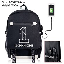 WANNA-ONE star USB charging laptop backpack school bag