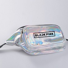 Black Pink star laser pocket waist pack bag