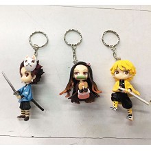 Demon Slayer anime figure doll key chains set(3pcs...