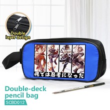 Naruto anime double deck pencil bag pen bag
