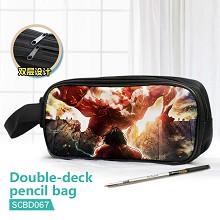  Attack on Titan anime double deck pencil bag pen bag 