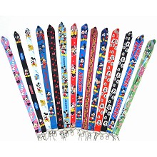 Mickey Mouse neck strap Lanyards for keys ID card gym phone straps USB badge holder diy hang rope