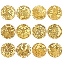 Twelve constellations the Zodiac Commemorative Coin Collect Badge Lucky Coin Decision Coin