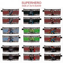 Super Hero Iron Spider Super Man PU zipper pen cas...