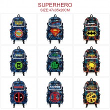 Super Hero Iron Spider Super Man canvas camouflage backpack bag