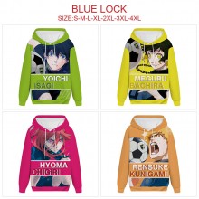 Blue Lock anime long sleeve thickened and cashmere hoodie sweater cloth