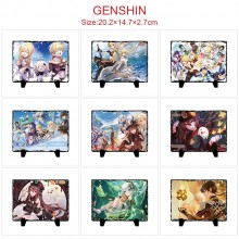 Genshin Impact game photo frame slate painting stone print