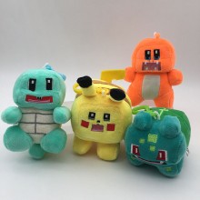 4.8inches Pikachu cos robot anime plush dolls set(4pcs a set)