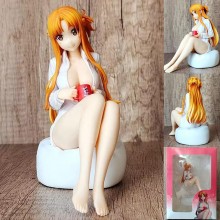 Sword Art Online Asuna sitting and holding cup anime figure