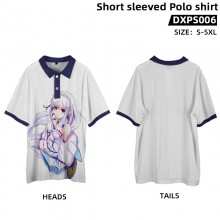 Re:Life in a different world from zero anime short sleeved polo t-shirt t shirts