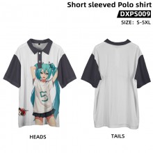 Hatsune Miku anime short sleeved polo t-shirt t shirts