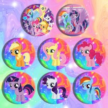 My Little Pony anime brooch pins set(8pcs a set)58MM