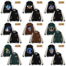 Sonic the Hedgehog baseball block jackets uniform coats hoodie