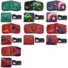 Super Hero Iron Spider-Man Hulk zipper wallet purse