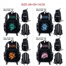 My Hero Academia anime USB charging laptop backpack school bags