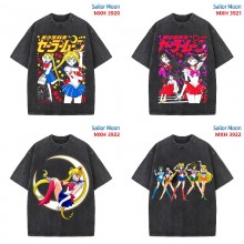 Sailor Moon anime short sleeve wash water worn-out cotton t-shirt