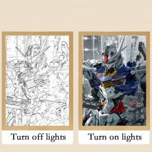 Gundam anime Led Photo Frame Lamp Painting Night Lights