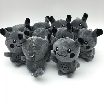 4inches Pokemon black pikachu plush dolls set(10pcs)