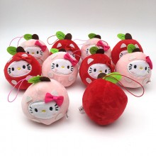 3.2inches Hello Kitty cos strawberry plush dolls set(10pcs a set)