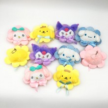 4inches Sanrio Melody Kulomi Cinnamoroll flower plush dolls set(10pcs a set)
