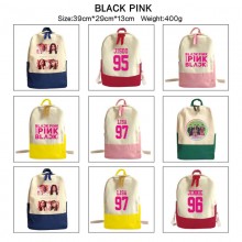 Black Pink star canvas backpack bags