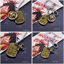 One Piece ACE White beard alloy anime key chain/necklace